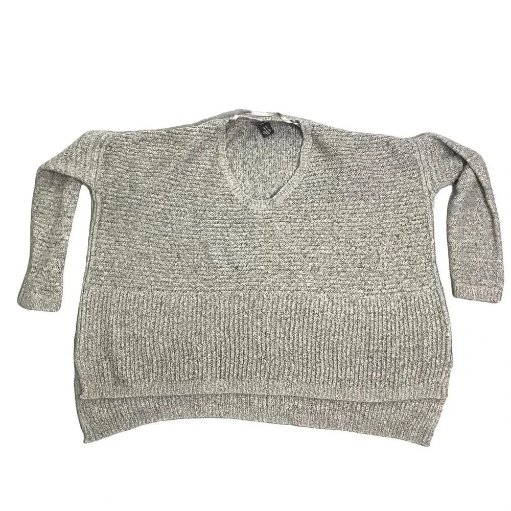 DKNY Jeans Gray Knit Oversized Sweater
